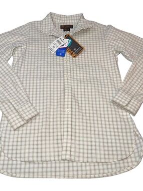 Ariat VICTORY Shirt Girls size 12 Tan Cream Long Sleeve Button Front Collar NEW